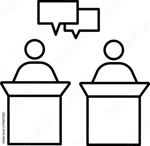 Debate Vector Outline Illustration