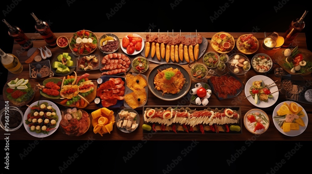 Pinchos and tapas typical of the Basque Country, Spain. Selection of ...