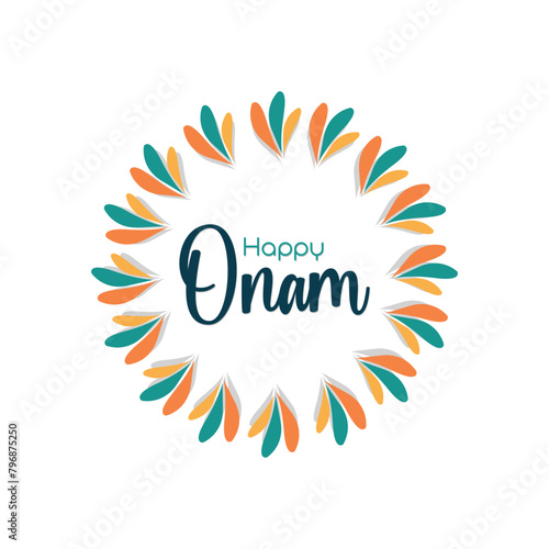 Onam festival background for South India Kerala traditional celebration. Vector illustration.