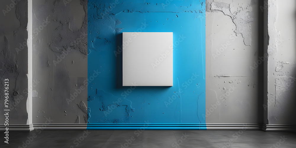 Elegant White Paper on Light Blue-Grey Canvas Backdrop - Minimalistic Design Element