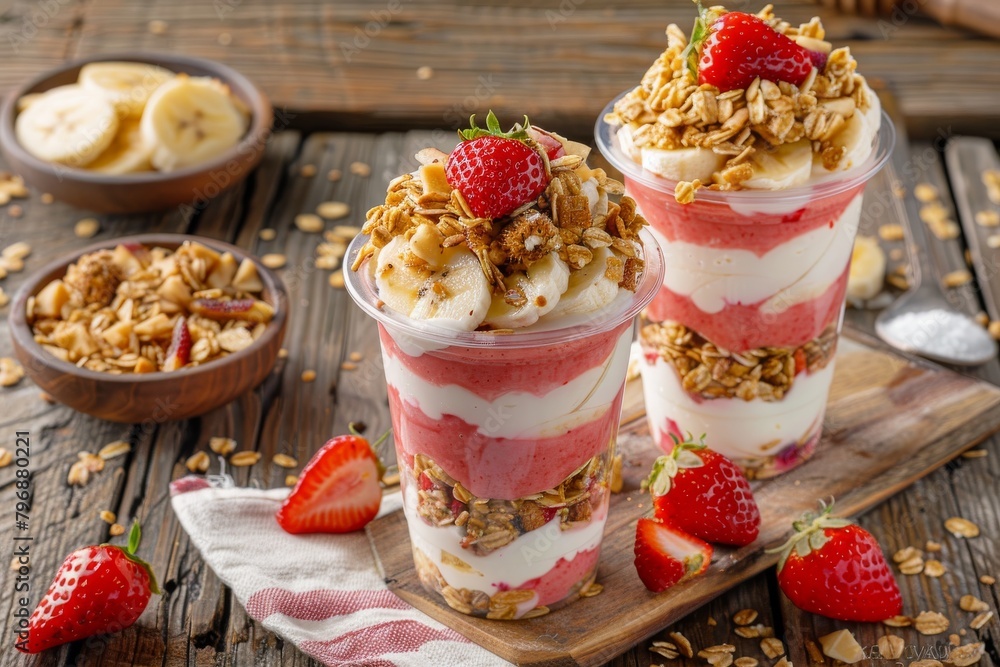 Morning health conscious with a simple, creamy breakfast of wheat and dried fruit; a staple nutritious diet. Morning health conscious with a simple, creamy breakfast of wheat and dried fruit; a staple nutritious diet.