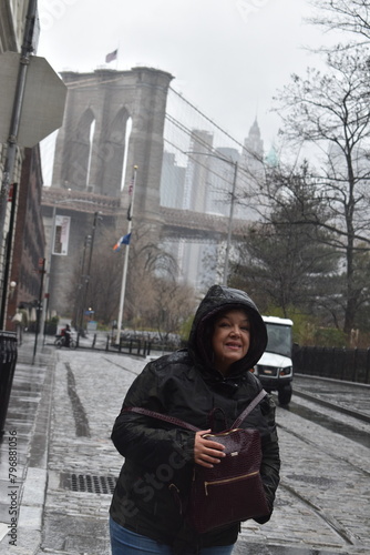 woman in city street