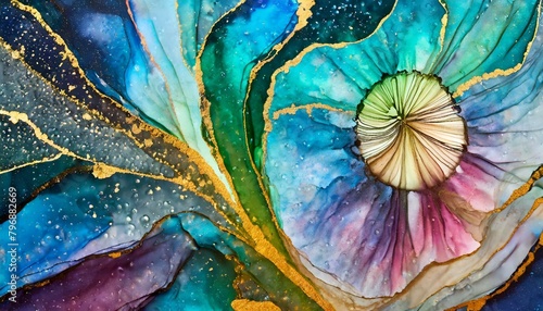 background, "Cosmic Convergence: Exploring Space Motifs Through Alcohol Ink Macro Photography"