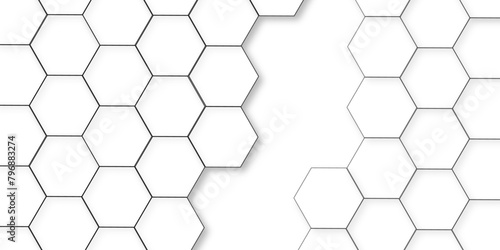 Abstract white background with hexagon and hexagonal background. Luxury white pattern with hexagons. abstract 3d hexagonal background with shadow. 3D futuristic abstract honeycomb mosaic background.