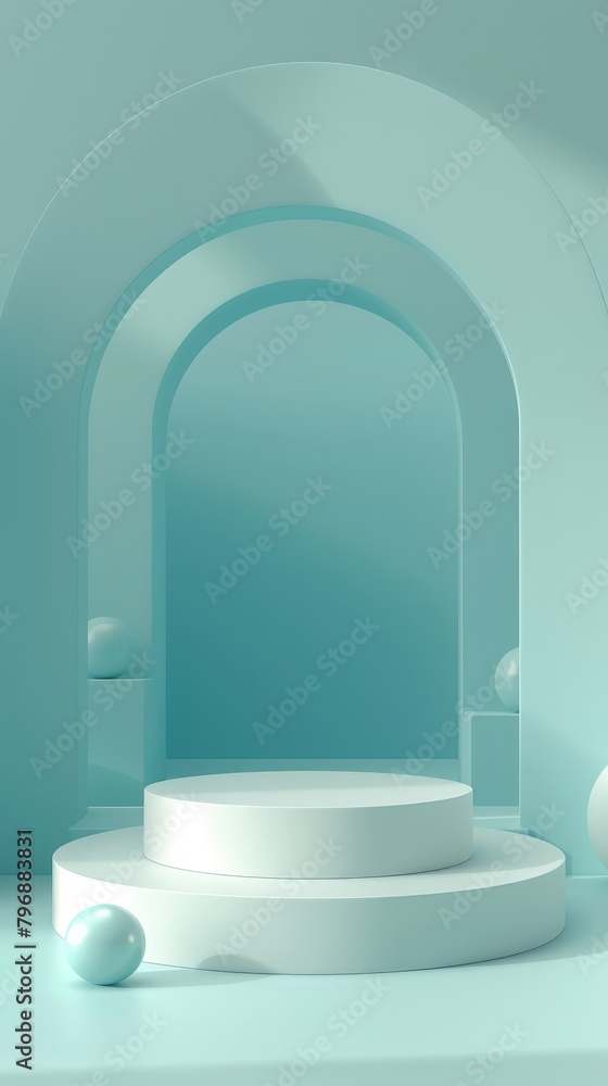 White Room With Blue Wall and White Table White Room With Blue Wall and White Table