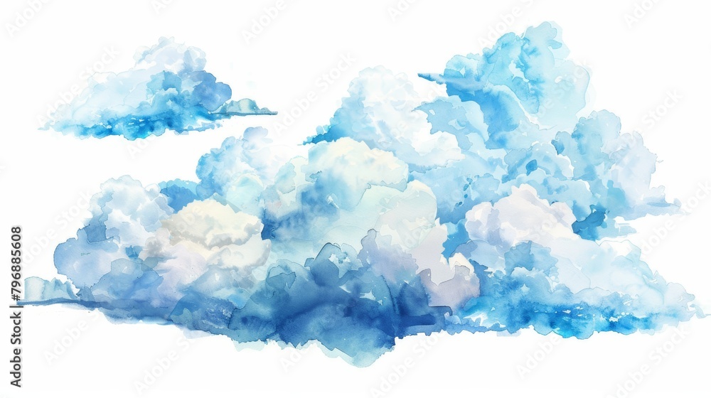 Whimsical Clouds in a Bright Blue Sky Generative AI