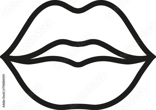 Lips icon. Line style. Vector. 