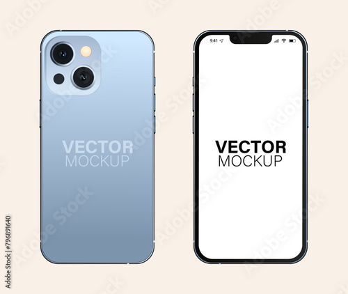 Mobile phone templates Design similar to iphone mockup illustration
