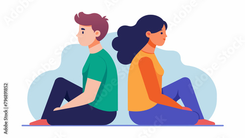 The couple sat side by side their shoulders touching for the first time in weeks as they worked through their differences and found a new level of. Vector illustration