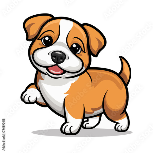 Dog Cartoon Character - Funny Kawaii Chibi Style Vector Illustration (EPS 10)