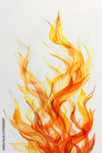 some long flames with a white background
