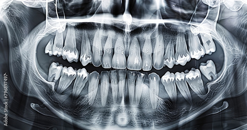 Dental x-ray with impacted wisdom tooth