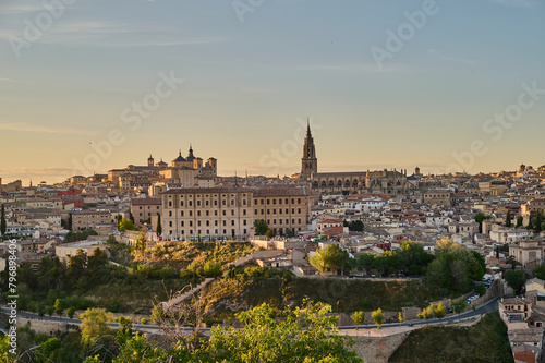 Panoramic of the city of Toledo from the viewpoints. Castilla la Mancha. Spain © JaviJfotografo