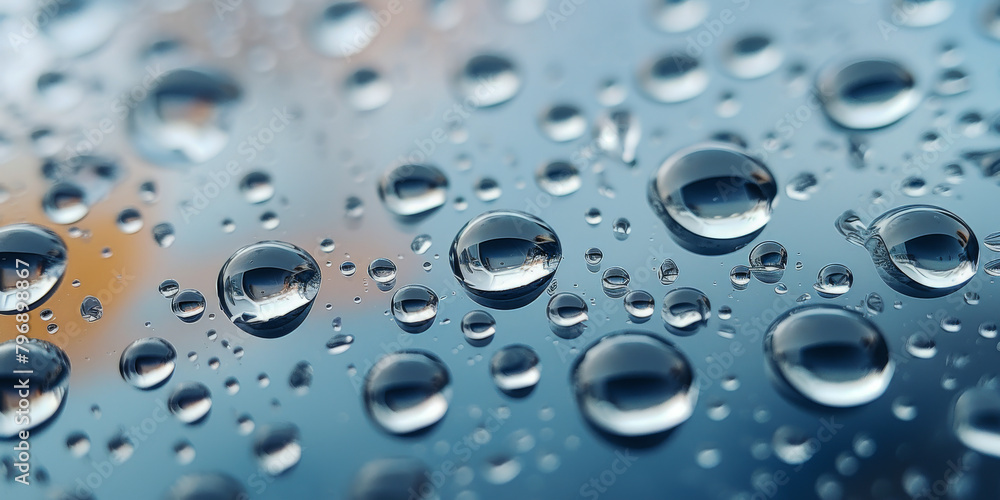 A close up of raindrops on a window