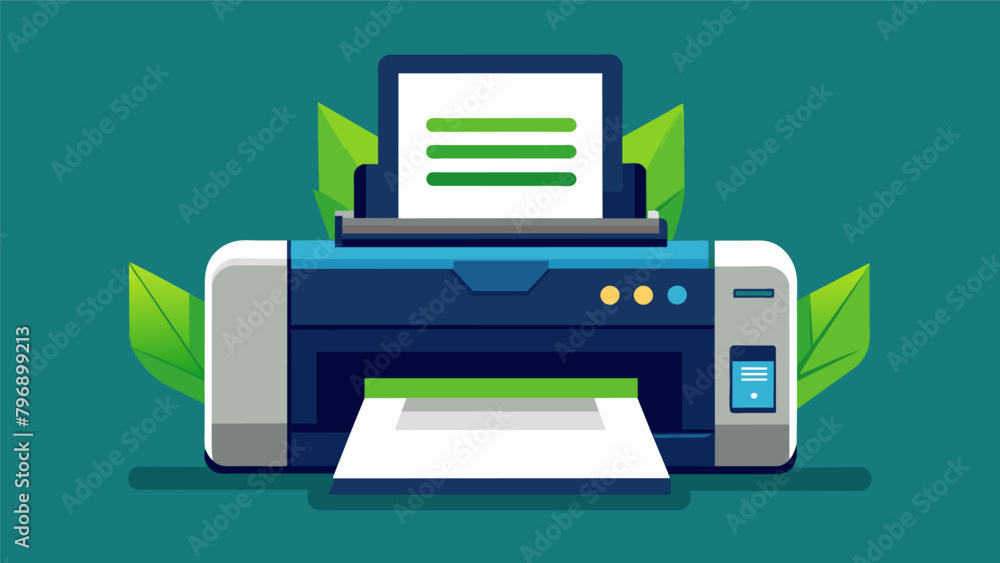 The office printer is equipped with doublesided printing as the default setting reducing paper waste and promoting sustainable practices. The office printer is equipped with doublesided printing as the default setting reducing paper waste and promoting sustainable practices.