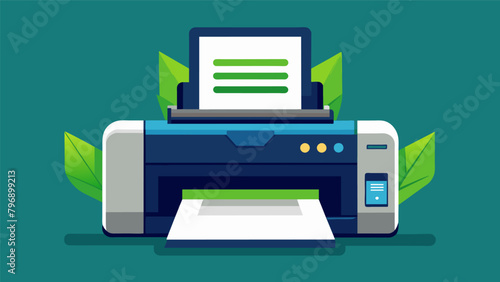 The office printer is equipped with doublesided printing as the default setting reducing paper waste and promoting sustainable practices.