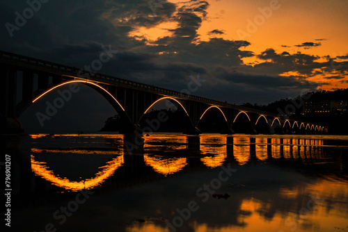Elevated perspective with a beautiful sunset
