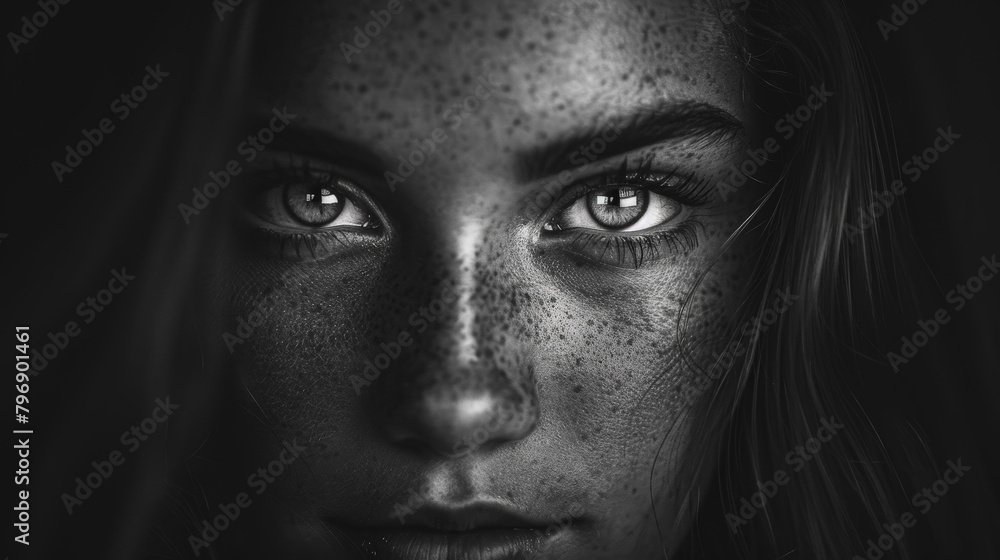 Ethereal Beauty: Macro Portrait of a Woman. Generative AI Ethereal Beauty: Macro Portrait of a Woman. Generative AI