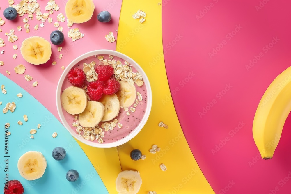 Breakfast cereal mixed with creamy coconut, vibrant fruits, and flaxseed for a colorful, fiber-rich meal that offers a health-conscious choice and a quick morning energy boost. Breakfast cereal mixed with creamy coconut, vibrant fruits, and flaxseed for a colorful, fiber-rich meal that offers a health-conscious choice and a quick morning energy boost.