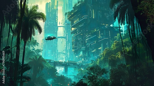 Jungle City of Tomorrow  Cyberpunk Skyline