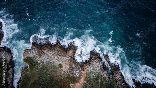 From above: the ocean