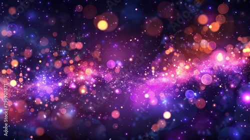  A clear image features a purple and blue backdrop dotted with numerous small lights