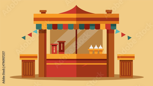 The booth serves as a reminder of the importance of oral traditions and the role they play in keeping history alive.. Vector illustration