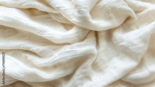   A close-up of a white cloth textured with one cloth, not multiple
