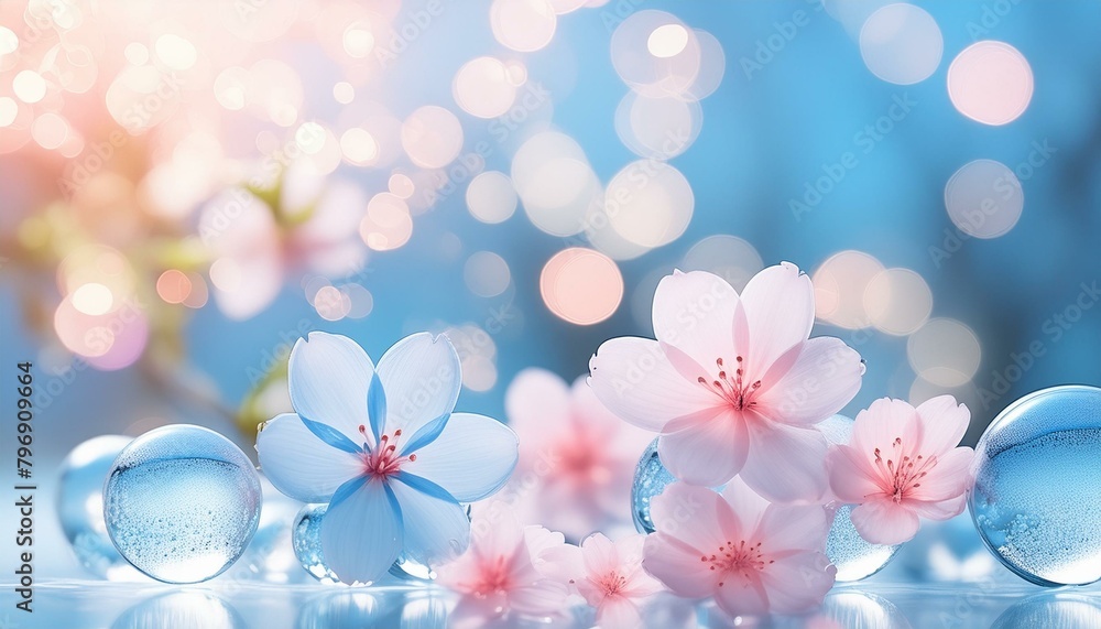 水滴と美しい花のイメージ