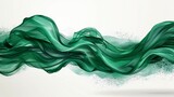   A green wave of smoke on a white background Space for text or image caption ..Or, if you want to keep the a wave of