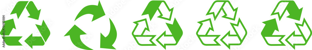 Recycling.Set recycle icons .Recycle logo or symbol.Green icons for ...