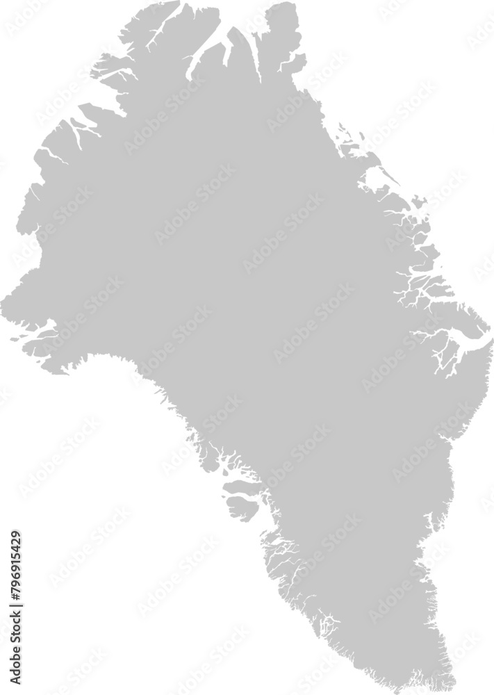 Fototapeta premium Gray Map of Greenland