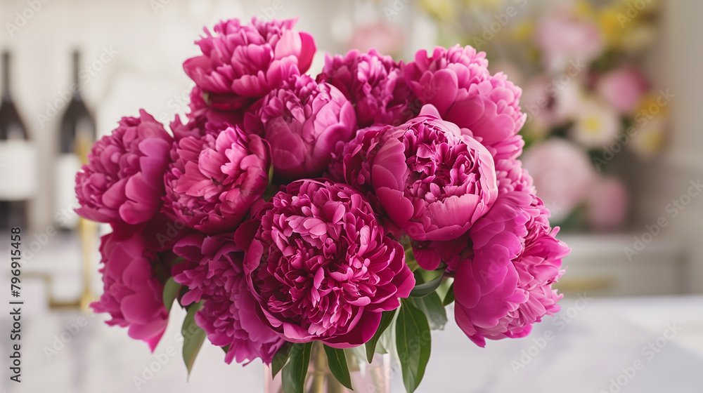 beautiful with pink flowers peonies in a vase beautiful with pink flowers peonies in a vase