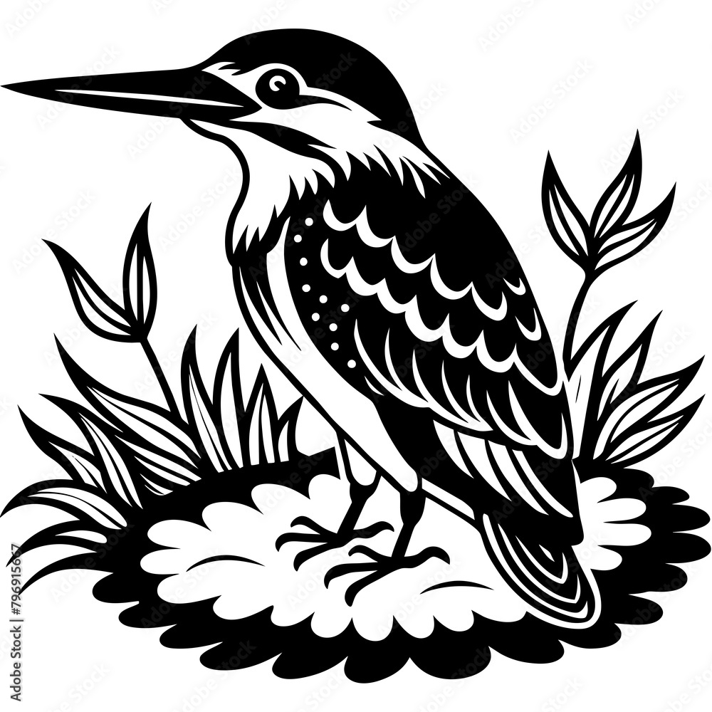kingfisher silhouette vector illustration svg file kingfisher silhouette vector illustration svg file