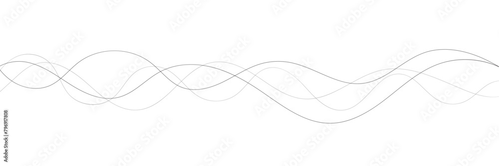 Thin line wavy abstract vector background. Curve wave seamless pattern. Line art striped graphic template. Vector illustration Thin line wavy abstract vector background. Curve wave seamless pattern. Line art striped graphic template. Vector illustration