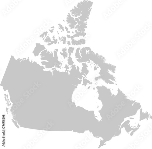Gray Map of Canada