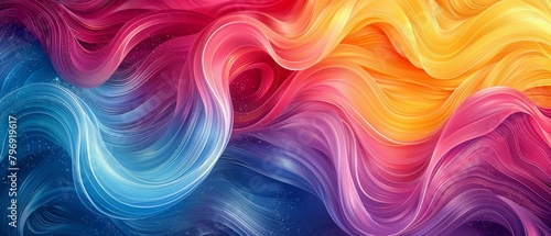 Abstract colorful hair waves pattern background banner