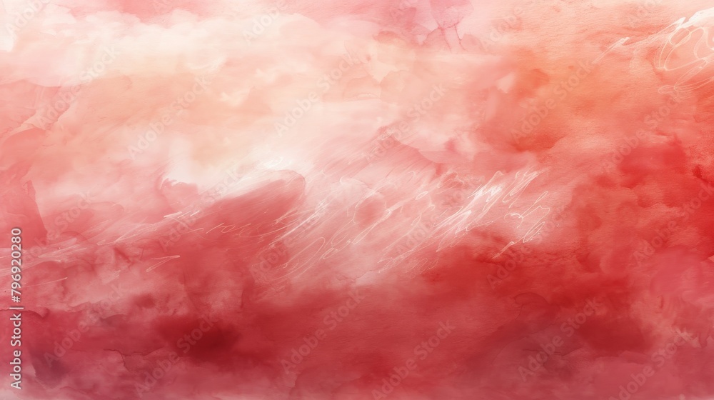 Obraz premium Red watercolor illustration made by hand isolated pastel background Copy space