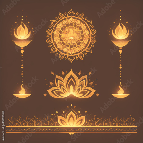 Beautiful Traditional Sri Lankan Festival Theme with Lotus Blossoms and Lanterns for a Peaceful Celebration photo