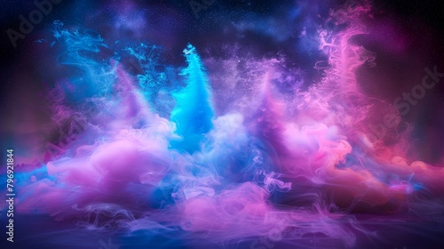 This picture shows a collection of vibrant and colorful smokes hovering in the air  creating a stunning visual display.