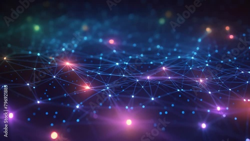Futuristic technology background with connection lines and dots. 3d rendering, Digital background with a complex network of dots and lines interconnected, forming a digital photo