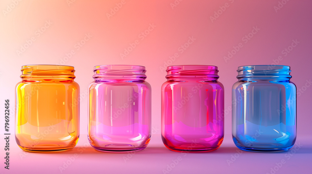 colorful screw-top jars in rainbow and pastel colors colorful screw-top jars in rainbow and pastel colors