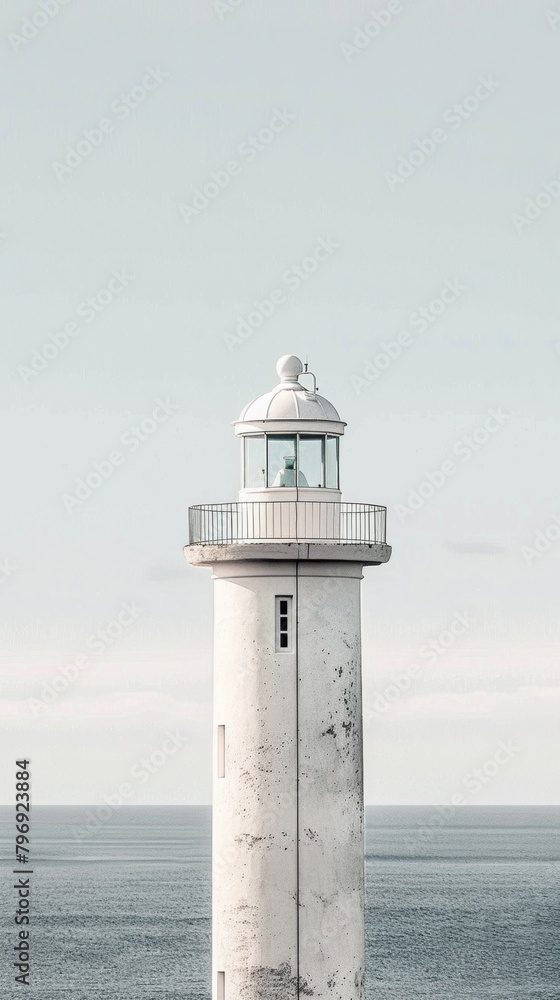 Serene lighthouse against a calm sky