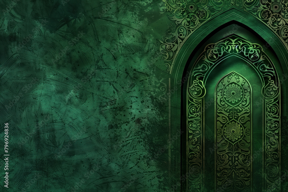 Muharram Greeting Card Background, Generative AI