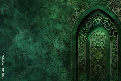 Muharram Greeting Card Background, Generative AI photo