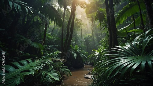 Tropical island with palm tree