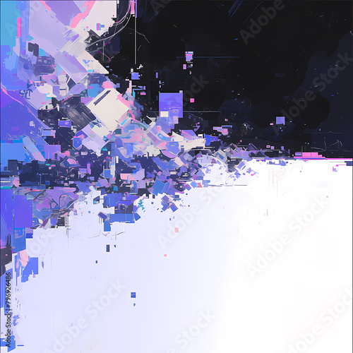 Experience the Overlay of Pixelated Glitched Absoluteness in a Cybernetic Chaos. photo