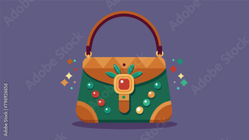 A handcrafted designer handbag made from upcycled leather and adorned with ethically sourced gemstones..
