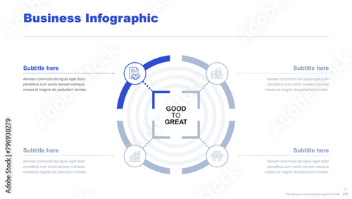 Flat business infographic diagram vector slide presentation template