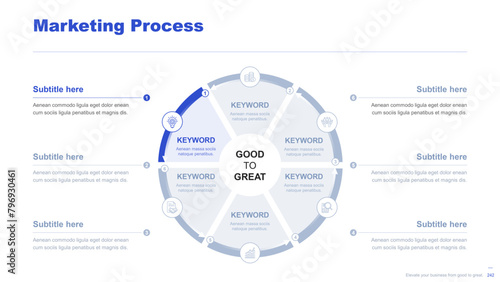 Flat business infographic diagram vector slide presentation template